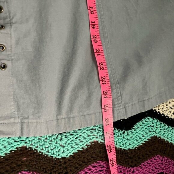 Vintage Excalibur Skirt Womens S Linen Blend Lace Up Victorian Ren Faire Blue - Picture 8 of 9